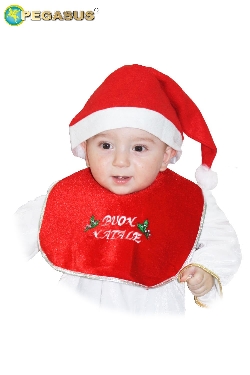 CAPPELLO BABBO NATALE CON BAVETTA